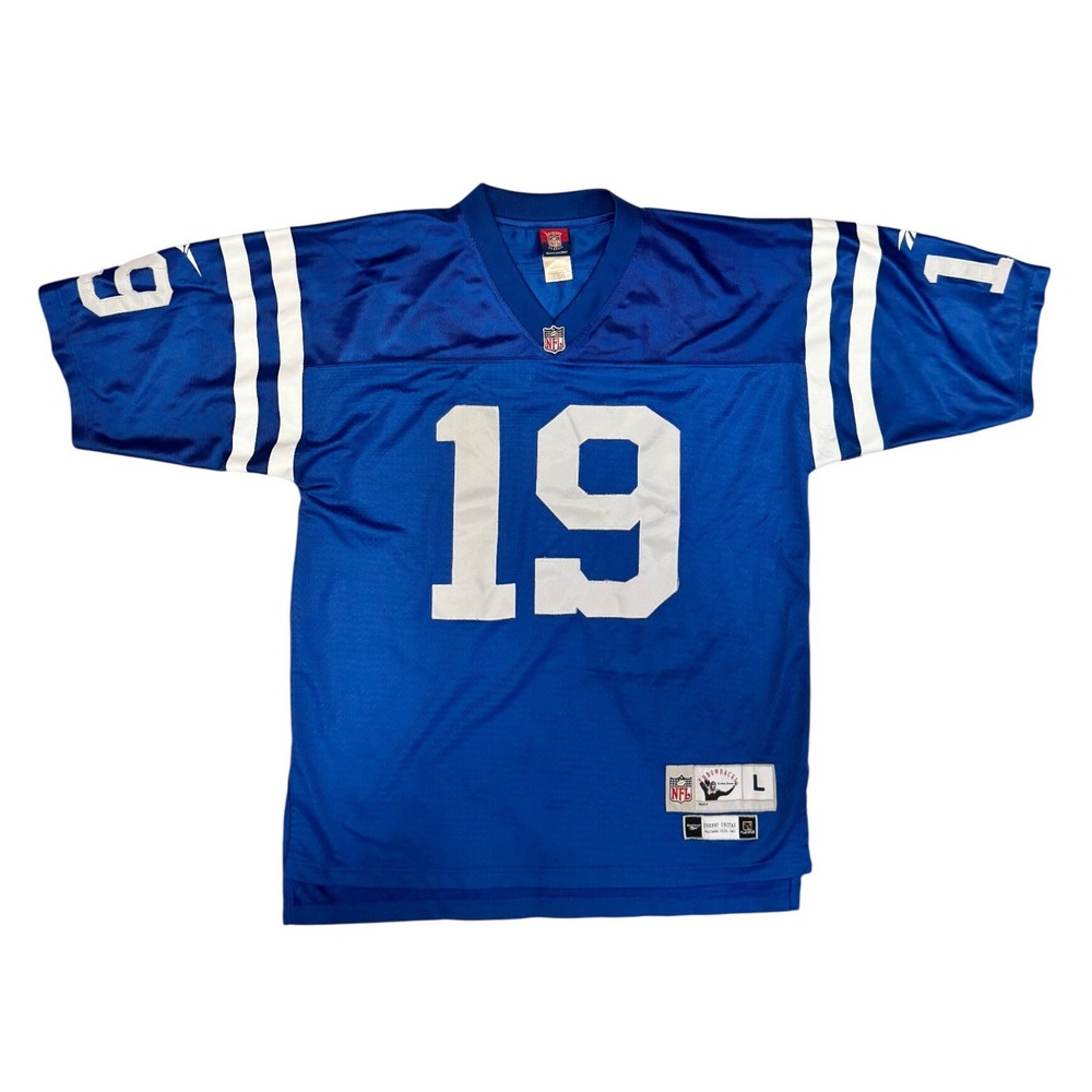 Reebok NFL Johnny Unitas Baltimore Colts 1967 Throwback Jersey Blue Mens Large